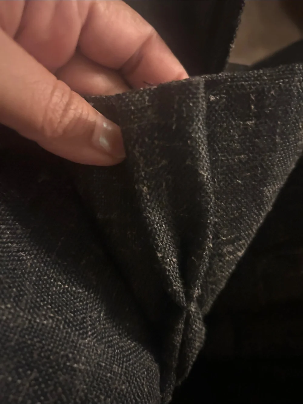 OWENIE Pinch Pleated Linen Curtains - Black 2 Panels 40x90